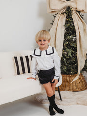 'Ollie' monochrome statement collar suit - Rose & Albert