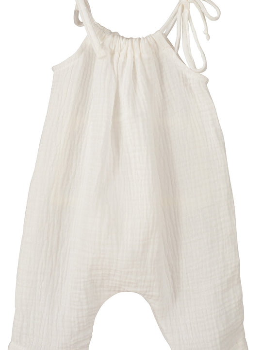 Calamaro Baby Cream Cheesecloth Jumpsuit