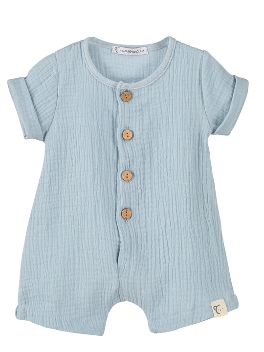 Calamaro Baby Blue Cheesecloth Romper