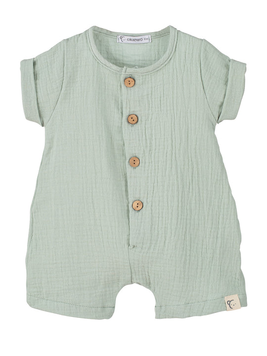Calamaro Baby Mint Cheesecloth Romper