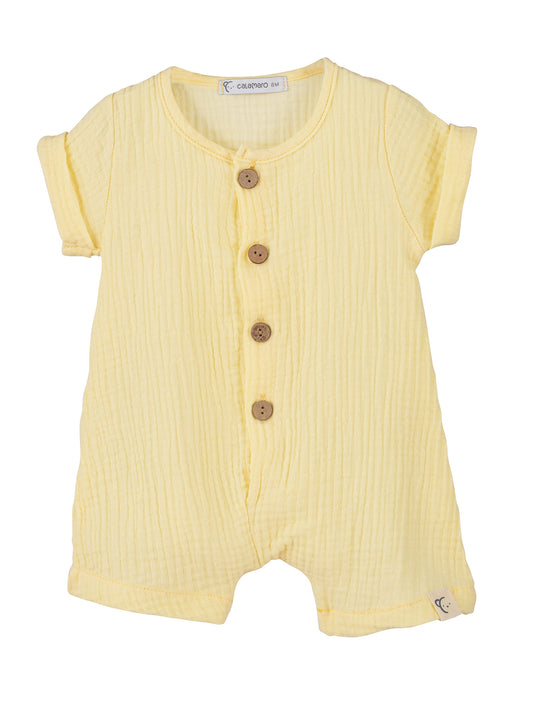 Calamaro Baby Lemon Cheesecloth Romper