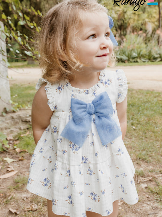 Rahigo Blue ditsy print dress set