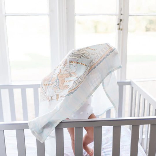The Gilded Bird 'Carousel' XL Muslin Swaddle