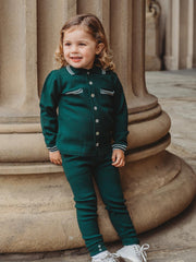 'Buttoned Up' Emerald Green knitted cardigan & legging set