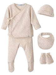 Calamaro boxed beige 6 piece baby gift set