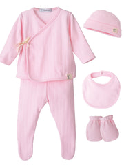 Calamaro boxed baby pink 6 piece baby gift set