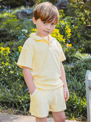 'Sidney' unisex lemon towelling short set - Rose & Albert