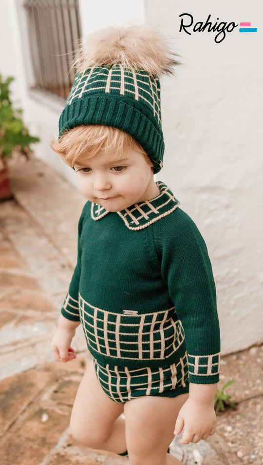 Rahigo bottle green knitted jam pant set