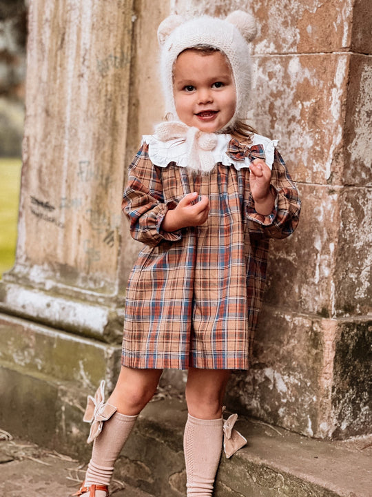 Rose and Albert Winter Check Statement Collar Dress