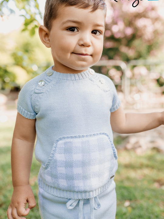 Rahigo baby blue checked 2 piece set