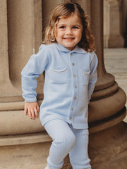 'Buttoned Up' Baby blue knitted cardigan & legging set