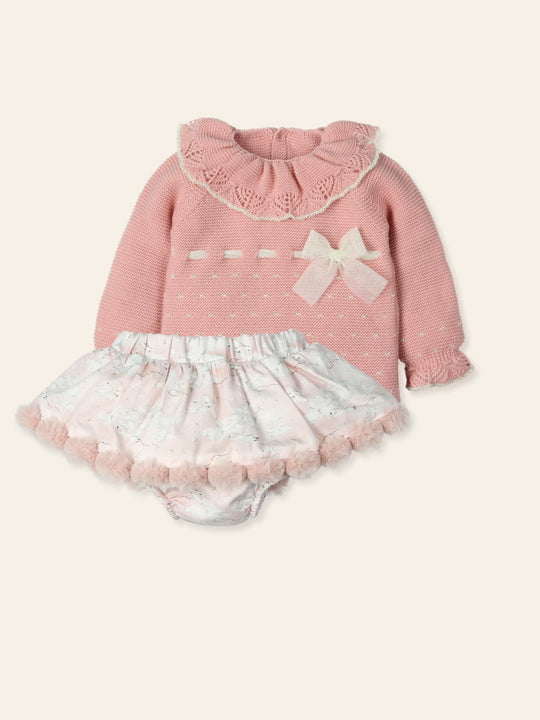 Mac Ilusion dusky pink top & skirt