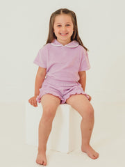 'Hallie' frill lilac towelling short set - Rose & Albert