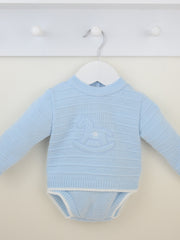 Pex 'Daniel' rocking horse knitted 2 piece set