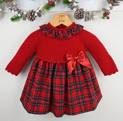 Pex 'Izzie' Tartan & Knitted Dress