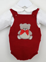 Pex Red Teddy Bear frill collar Knitted Outfit