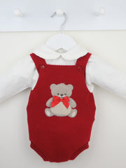 Pex Red Teddy Bear frill collar Knitted Outfit
