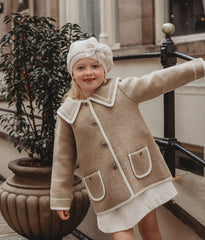 Marae Beige Merino Wool Sailor Coat