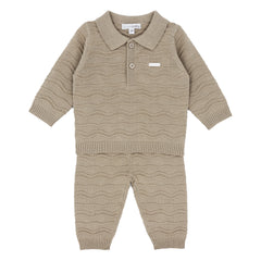 'Blues Baby' Boys Beige Knitted Two Piece Set