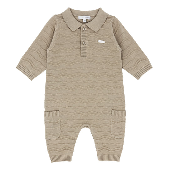 Blues Baby Beige Knitted Romper