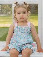 'Betsy' floral bow detail playsuit