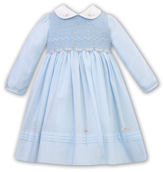 Sarah Louise blue hand smocked dress
