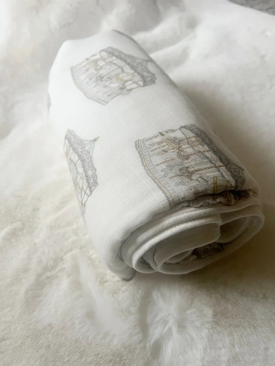 The Gilded Bird 'Carousel' bamboo baby blanket