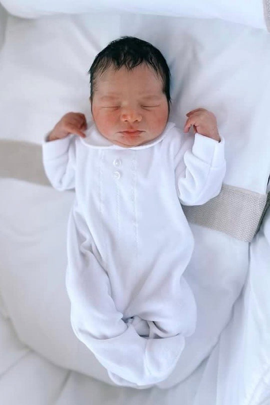 Pex classic velour white sleepsuit