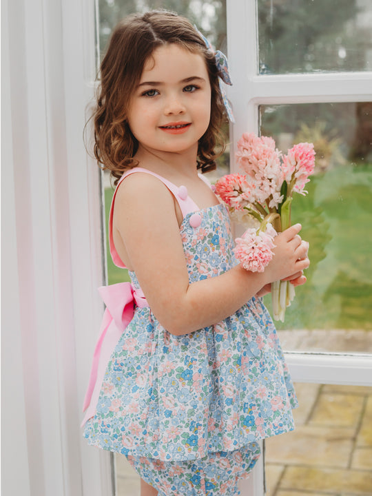 'Betsy' floral bow back bloomer set