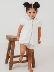 Sarah Louise Ivory & Beige Rosebud Embroidered knitted set - Rose & Albert