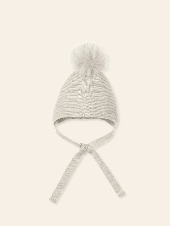 Mac Ilusion Natural Aviator Hat with Fur Pom