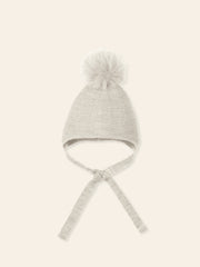 Mac Ilusion Natural Aviator Hat with Fur Pom