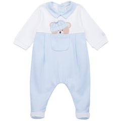 Emile et Rose 'Herbie' blue teddy babygrow