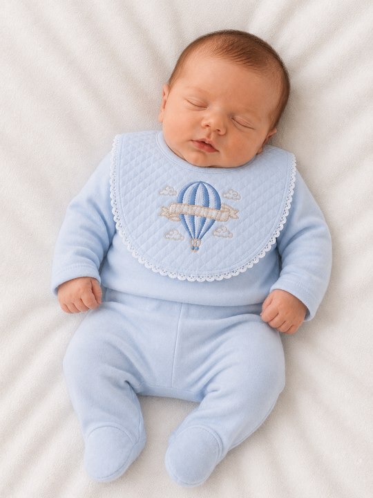 Luxe blue hot air balloon 3 piece set