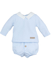 Calamaro blue quilted jam pant set