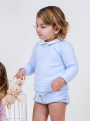 Calamaro blue quilted jam pant set