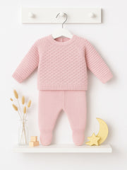 Merino Wool Pink Knitted 2 piece set - Rose & Albert