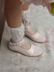 Petite Maison Kids Ivy White Polka Dot Lace Sock