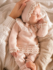 Mac Ilusion nude pink 3 piece knitted suit