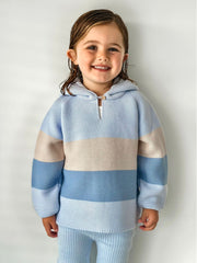 'Leo' Blue & Beige Hoodie & Trouser Set