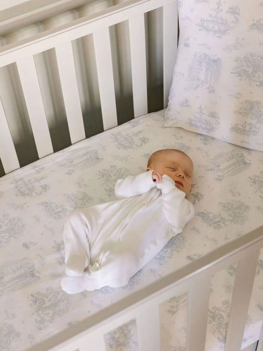 The Gilded Bird Blue Toile fitted sheet