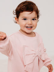 'Mia' Pink Bow sweatshirt & ribbed legging set