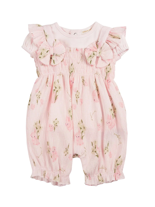 Mintini Baby Pink Floral Romper set