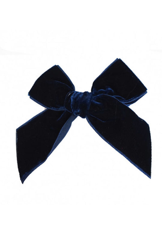 Condor navy velvet bow