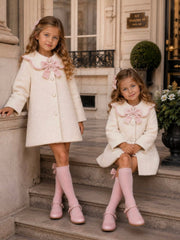 The 'Icon' ivory & pink coat