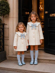 The 'Icon' ivory & blue coat