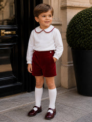 'Bordeaux' burgundy short set