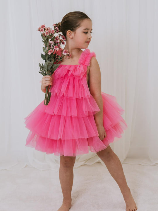 'Rosie' Hot Pink Tulle Dress