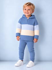 'Henri' blue hoodie & trouser knitted suit