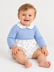 Pex blue rocking horse romper